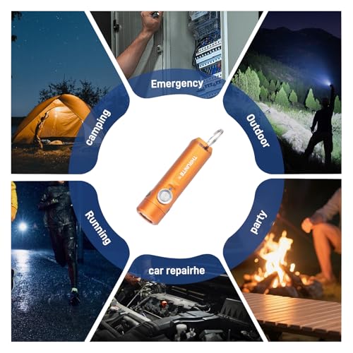 ThruNite Ti Keychain Flashlight, USB-C Rechargeable EDC Pocket Light, 650 Lumens with Magnetic Tailcap, 5 Modes, IPX-6 Waterproof Mini Flashlight for Camping, Everyday Carry (Orange) - color: Orange