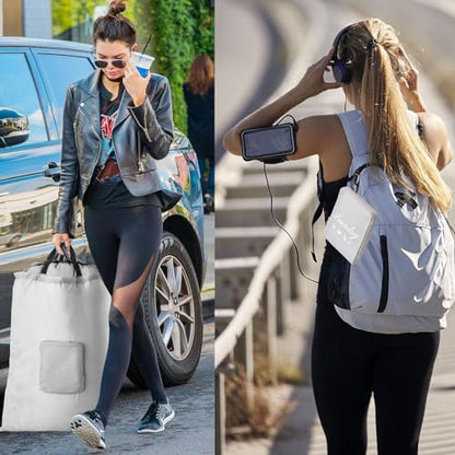 Travel Laundry Bags, 2Pcs JHX Foldable Dirty Clothes Bag 【Upgraded】 with Fixed Drawstring Net, Handles and Carabiner, Portable Laundry Bags for Travel, Fitness, and Students (Gray) 30"H x 21"W - color: Gray