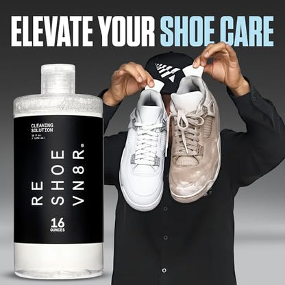 RESHOEVN8R Shoe Cleaning Solution - Sneaker Cleaner & Shoe Care for Canvas, Leather, Mesh, Suede, White, & Nubuck Shoes - style: 16 Oz