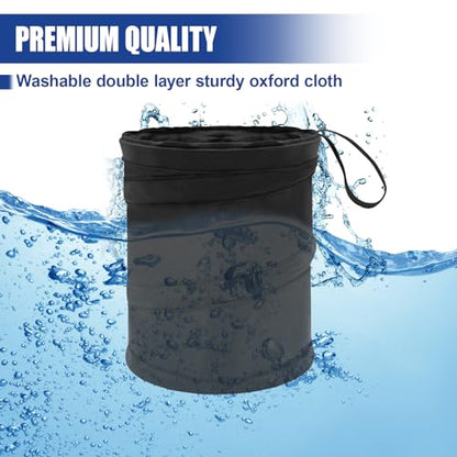 Collapsible Car Trash Can, Mini Portable Automotive Garbage Bag, Pop-Up Vehicle Rubbish Bin, Waterproof Waste Basket Bin with Magic Sticker, Hanging Washable Auto Trash Bag (1PC) - size: 1PC