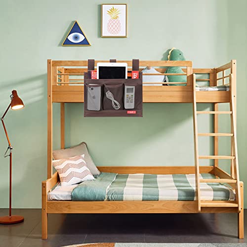 Zafit Hanging Bedside Caddy, Bedside Storage Organizer for Magazine, Phone, Remote control (Classic4 Pockets-Coffee)