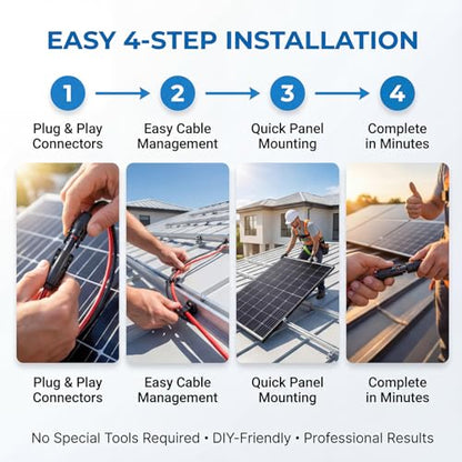 Solar Panel Extension Cable 10 AWG 100Ft 6mm² Wire Gauge Certified PV Cable,100% Tinned Copper Heavy Duty with Male Female Waterproof mc4 Connectors,for RV, Home Boat Photovoltaic Systems - size: 10AWG 100FT×2