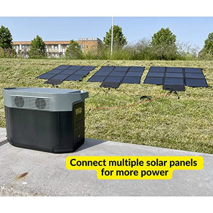 LENSUNSOLAR 200W 12V Portable Solar Panel Blanket with Standard Connectors for Solar Generator Power Station, Lightweight Ultra-Thin only 5.2 kgs/11.4 lbs - size: 200W Blanket