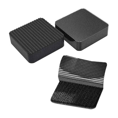 Dickno 10 PCS Hook and Loop Mounting Strips with Adhesive, 2"×2" Heavy Duty Tape Strip, Multi-Purpose Carpet Rug Fastener Mounting Tape for Power Strip, Car Sun Visor, Floor Mat - color: 10 PCS