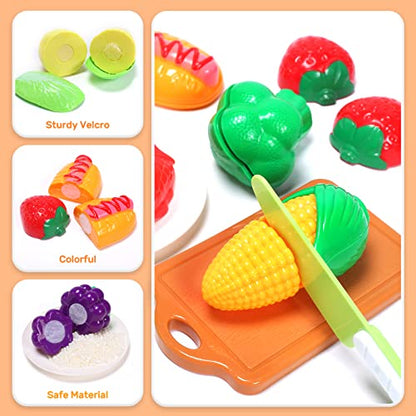 CUTE STONE Play Kitchen Accessories Toy, Play Food Sets for Kids Kitchen, Pretend Kitchen Set for Kids with Play Pots, Pans, Toddler Kitchen Playset Kitchen Toys for Girls Boys - style: White Cooking Set