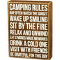 Primitives by Kathy 27371 Rustic Brown Box Sign, 6 x 8, Camping Rules