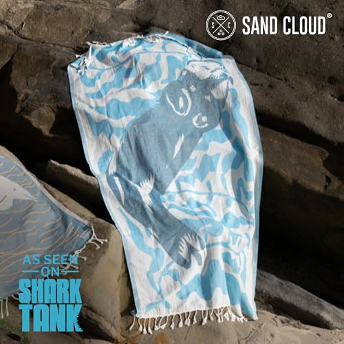 Sand Cloud Oversized Turkish Beach Towel (Mr Otter) - 100% Certified Cotton Turkish Bath Towels - Sand Resistant & Quick Dry Large Beach Towel for Pool, Yoga, Picnic & Travel - As Seen on Shark Tank - color: Mr Otter, size: Regular