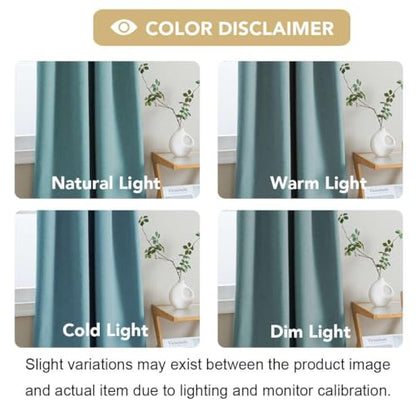 H.VERSAILTEX Linen Look 100% Blackout Curtains 45 Inches Long for Bedroom Full Light Blocking Rod Pocket 42 Inches Wide Linen Textured Thick Window Curtain Drapes with White Backing, Teal, 2 Panels - color: Teal, size: 42"W x 45"L (Pack of 2)