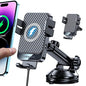 Wireless Car Charger, MOKPR 15W Fast Charging Auto-Clamping Car Mount Universal Hands-Free Car Charger Mount for Dash Windshield Air Vent Compatible with iPhone 16 15/14/13/12, Samsung S23/S22/S21,etc - color: Grey