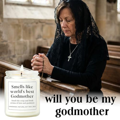 Godmother Proposal Gift for Women, Birthday Mothers Day Godmother Gifts from Godchild for Her, Will You Be My Godmother Ideas - Lavender Candle - style: Godmother
