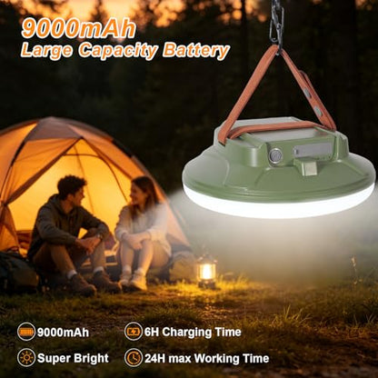 CREATE BRIGHT Camping Lights, Tent Lights for Camping, Rechargeable LED Camping Lantern with 4 Light Modes & Tripod Mount , Waterproof Tent Light for Emergency, Outdoor, Photography, Repair, Hurricane - color: Ink green