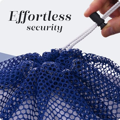 Handy Laundry Mesh XL Laundry Bag - Durable, Machine Washable with Secure Drawstring Closure - Perfect for College Dorms, Laundromats, Apartments (Blue, Large 24" x 36") - color: Blue
