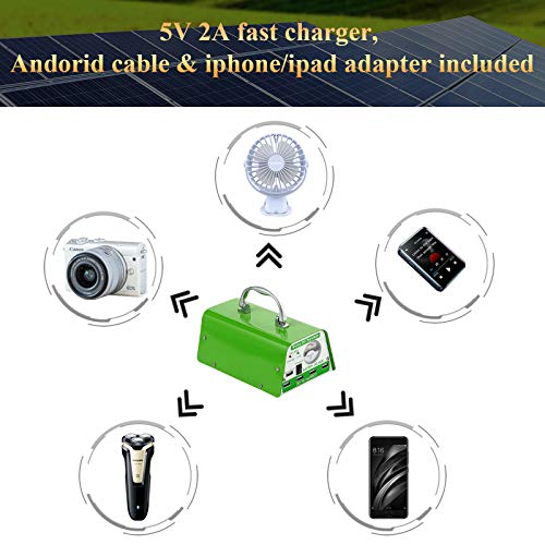 Solar Lights for Inside, 4 Bulbs Solar Shed Lights with On Off Switch, 30W Solar Panel Kit 115WH Backup Battery with Phone Charger, AC to DC Adapter, Home Solar Power System Complete Kit