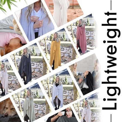 K E L O R Luxury Cooling Travel Blanket - Stretchy, Lightweight Soft & Breathable Shawl Wraps for Women - color: Golden, size: Single-Sided