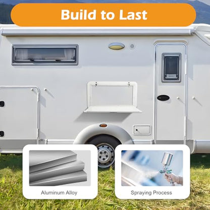 Foldable RV Table, 31.4 X 17.7In Wall-Mounted RV Table Aluminum Alloy Caravan Table with 55.11lbs Max Load Bearing Capacity, RV Dining Table with 2 Locks and 4 Keys for Caravans Truck Campers
