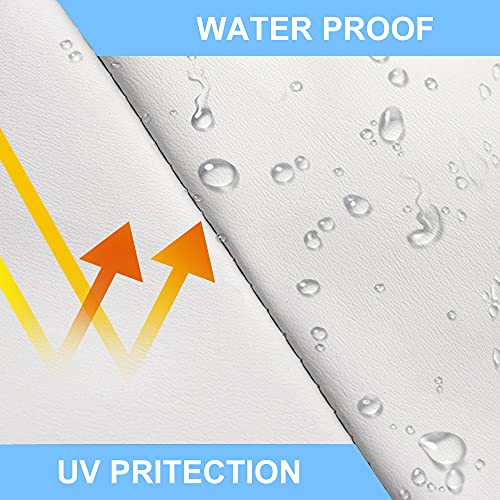 RV Windshield Cover Compatible with Class C Ford 1997-2026, UV Block Offer Complete Privacy with Light Preserves Interior (White Color with Mirror Cutouts)