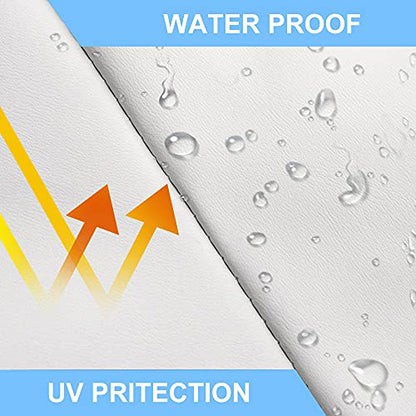 RV Windshield Cover Compatible with Class C Ford 1997-2026, UV Block Offer Complete Privacy with Light Preserves Interior (White Color with Mirror Cutouts)