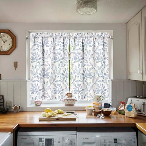 Farmhouse Kitchen Curtains 39 Inch Length Country Window Curtain Over Sink Rustic Small Short Tier for Bathroom Cafe Rod Pocket (2 Panels, 27.5" W x 39" L) - color: Country Rustic, size: 27.5"W x 39"L (Pack of 2)