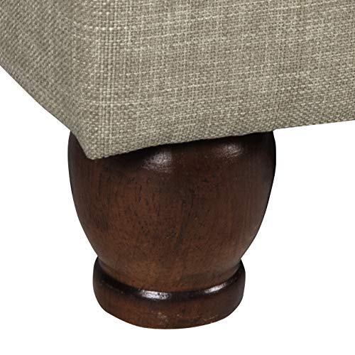 HomePop 22" Medium Rectangular Storage Ottoman - Tan Linen - color: Tan Linen