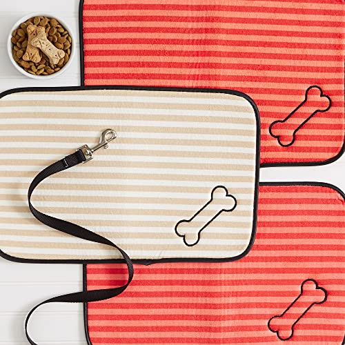 Bone Dry Machine Washable, Ultra Absorbent Pet Mat, 12x18", Red Stripe - color: Red Stripe, size: 12"L x 18"W