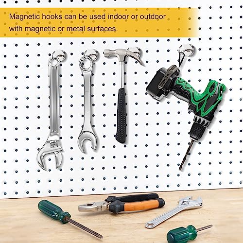 Neodymium Eyebolt & Magnet Hook Set, 200lbs Pulling Force Strong Fishing Magnets 1.65 Inch with Countersunk Hole Eyebolt for Fishing, Workplace, Home (Silver, Pack 4) - size: 4 Pack