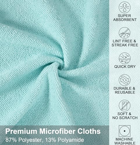 UPSTAR Microfiber Cleaning Cloth, Reusable Paper Towels Rolls, 50 Packs 12x12 inch Cleaning Rags for Washing Dishes, Kitchen, Bathroom, Car, Blue - color: Blue