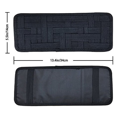 SourceTon 2 Packs Car Sun Visor Organizer, Car Visor Storage Anti-Slip Elastic Woven Board for Sunglass Holder Parking Fuel Card Digital Accessories
