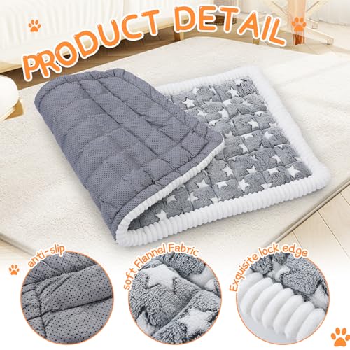 Nuanchu Backseat Dog Bed Mat for Car Non-Slip Pet Seat Cover with Star Pattern, Washable Travel Blanket for Cars Suvs Trucks (Grey & White, 24"x53")