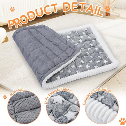 Nuanchu Backseat Dog Bed Mat for Car Non-Slip Pet Seat Cover with Star Pattern, Washable Travel Blanket for Cars Suvs Trucks (Grey & White, 24"x53")
