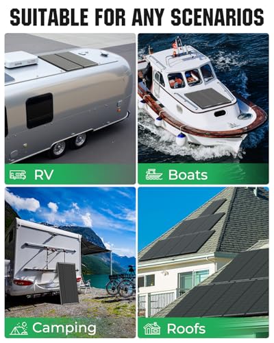 18BB 200W Solar Panel, 2Pcs N-Type 12V/24V 100 Watt Solar Panels, 25% High Efficiency Monocrystalline Solar Module, for RV, Boat, Marine, Trailer, Farm, Rooftop and Home Off-Grid System - style: 200W-100W 2PC