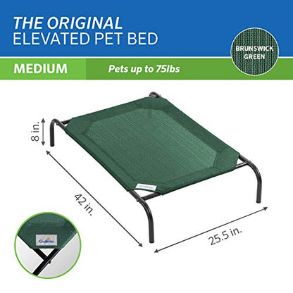 Coolaroo The Original Cooling Elevated Pet Bed, Medium, Brunswick Green - color: Brunswick Green, style: Medium Dog Bed