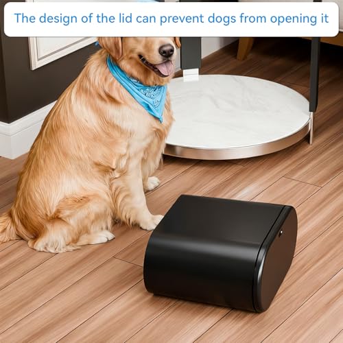 Yieach 3.17 Gallon Thin Small Black Bathroom Trash Can with Lid,12L Small Pet/Dog Proof Slim Trashcan and Skinny Covered Trash Can,Plastic Covered Wastebasket,Garbage Can for Kitchen,Office,RV,Bedroom - color: Black, style: Pack of 1