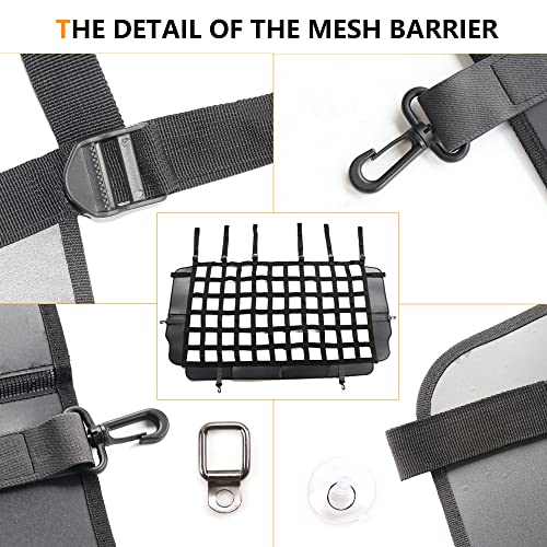Pet Net Safety Dog Barrier for 2007-2026 Jeep Wrangler JK JL 4 Door Accessories, Behind Rear Seat Pet Dog Covers Trunk Cargo Isolation Liner Net for Jeep Wrangler