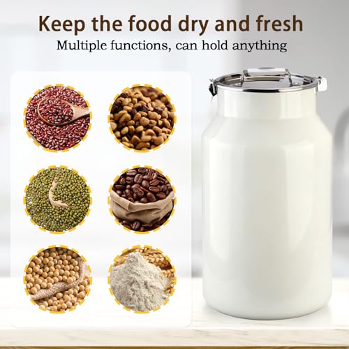 Dog-Cat Food Storage Container 40 lb/38 Qt, Large Stainless Steel Pet Food Bin with Airtight Lid & Scoop Included, Durable 304 Metal Storage for Dogs & Cats - size: 38 Qt
