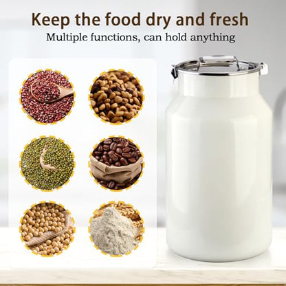 Dog-Cat Food Storage Container 40 lb/38 Qt, Large Stainless Steel Pet Food Bin with Airtight Lid & Scoop Included, Durable 304 Metal Storage for Dogs & Cats - size: 38 Qt
