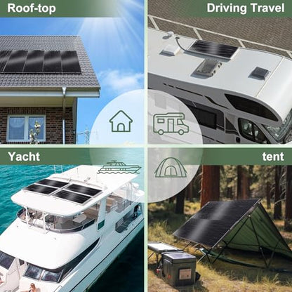 100W Flexible Solar Panel, Bendable 12V Monocrystalline, Ultra-Thin Bendable 3mm, Mono Off-Grid Charger for Marine RV Cabin Van Car Boat Curve Surfaces - size: 100W Panel