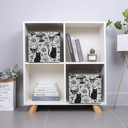 Halloween Themed Pattern Foldable Storage Box with Handle Organizer Containers for Home Office Clothes Office Supplies - color: style