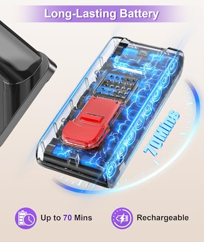 Cordless Vacuum Cleaner, 650W 55KPA 70Mins Anti-Tangle Wireless Vacuum,Rechargeable Vacuum with Green Light,Powerful Stick Vacuum for Home Carpet/Hardwood Floors,Purple
