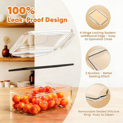 52 Pcs Food Storage Containers with Lids Airtight (26 Containers & 26 Lids) - Leakproof Meal-Prep Container for Kitchen Storage and Organization, Stackable Plastic Food Containers with Labels & Pen