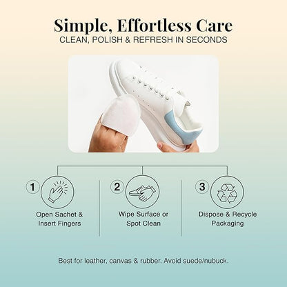 PROPR Premium Double Sided Shoe Cleaning Mitt – Individually Wrapped Travel Shoe Cleaner for Sneakers, Handbags & Leather - style: Refill Pack