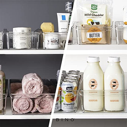 BINO | Plastic Storage Bins, X-Large | THE CURVE COLLECTION | Multi-Use Organizer Bins | Built-In Handle | BPA-Free | Pantry Organization | Home Organization | Fridge and Freezer Organizer - size: X-Large