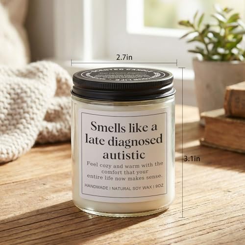 Autism Sensory Products for Adults, Best Gifts for Autistic Teenagers, Special Needs Teenager Gift, Unique Autistic Adult Must Have - Lavender Scented Candle - style: Autism