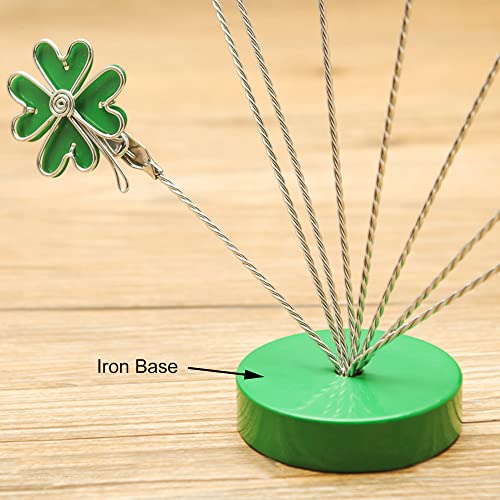 8-Branch Family Tree Picture Frame Holder, Card Photo Clips Holder Desk Stand for Memo Paper Note Photo Christmas Wedding Card Display (Green Clover) - style: Clover