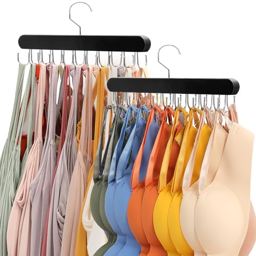 Bra Organizer for Closet Organization, Tank Top Hanger, Bra Hanger 20 Hooks Capacity, Foldable for Closet Organizer and Storage (2)