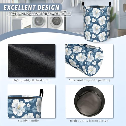 Tropical Tennis Rackets and Balls Laundry Basket with Handles, 19.7"x15.7" Clothes Foldable Laundry Hamper Organizer for Dorm Nursery Bedroom Bathroom Decor, Toy Storage Bin for Kids - style: Tennis Racket67