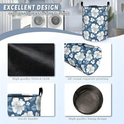 Vibrant Cosmic Elephant with Flames Laundry Basket with Handles, 19.7"x15.7" Clothes Foldable Laundry Hamper Organizer for Dorm Nursery Bedroom Bathroom Decor, Toy Storage Bin for Kids - style: Elephant30