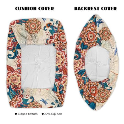 Dragonfly Boho Mandala Pattern RV Dinette Cushion Covers Wear-Resistan Camper Cushion Slipcover Pet-Friendly Loveseat Sofa Chair Cover 1 Backrest Covers and 1 Bench Covers - color: Dragonfly Boho Mandala