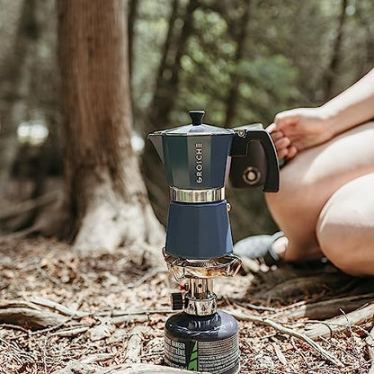 GROSCHE Milano Stovetop Espresso Maker Moka Pot 3 espresso Cup - 5 oz, Blue -Moka Espresso Coffee Maker Stove top coffee maker Moka Italian espresso greca coffee maker brewer percolator - color: Blue, size: 3 espresso cups