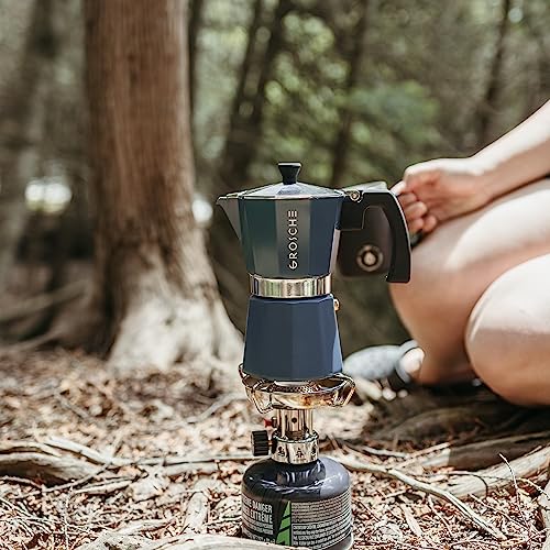 GROSCHE Milano Stovetop Espresso Maker Moka Pot 9 Espresso Cup, 15.2 oz, Blue. Stove top Coffee Maker Moka Italian Espresso greca Coffee Maker Brewer Percolator - color: Blue, size: 9 espresso cups