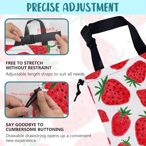 Car Garbage Bag Red Sweet Strawberry Drawstring Car Trash Bag Hanging for Back Seat with Adjustable Buckle Canvas Vehicle Trash Can Easy-to-Install - color: Red Sweet Strawberry